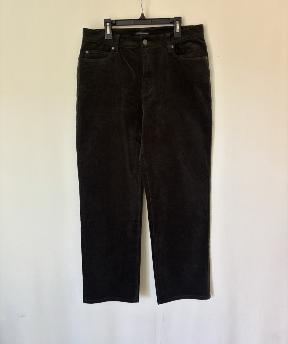 Eileen Fisher Corduroy Trousers Pants 10 Brown Womens